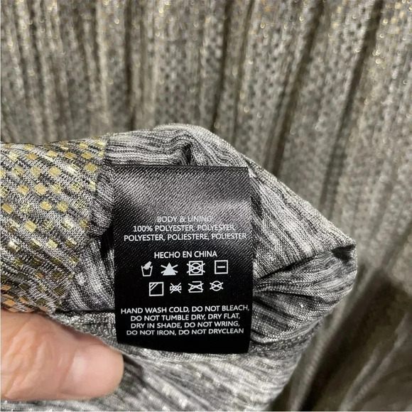 Sabina Musayev Anthropologie Gold Metallic Shimmer Shirt Party Dress Size Medium - Picture 11 of 11